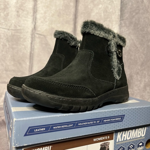 Khombu Shoes - Khombu Women's Black Fur-Trim Winter Boots